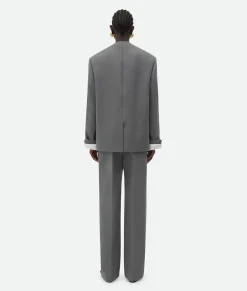 Bottega Veneta Compact Wool Jacket Cobblestone Hot