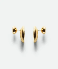 Bottega Veneta Concave Earrings Yellow gold Discount