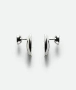 Bottega Veneta Concave Earrings Silver Clearance