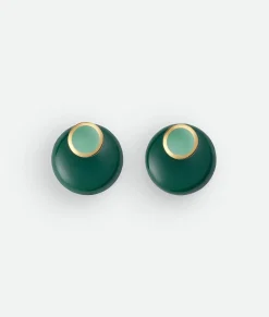Bottega Veneta Concave Earrings Siren/petrol