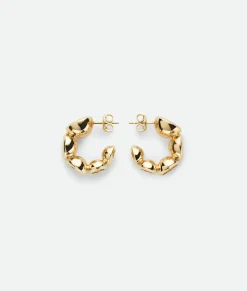Bottega Veneta Concave Hoop Earrings Yellow gold Clearance