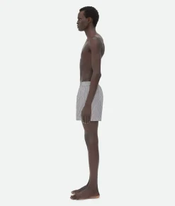 Bottega Veneta Cotton And Nylon Intreccio Swim Shorts Chalk/iron Best
