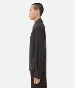 Bottega Veneta Cotton And Silk Stripe Shirt Fondant/red Sale