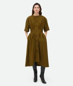 Bottega Veneta Cotton Canvas Dress Olive oil Best