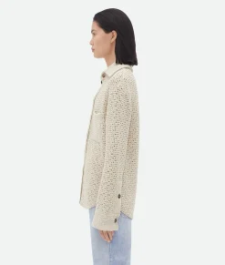 Bottega Veneta Cotton Crochet Shirt Bone/cloud Online