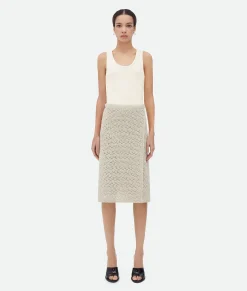 Bottega Veneta Cotton Crochet Skirt Bone/cloud Sale