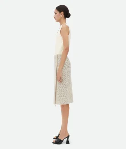 Bottega Veneta Cotton Crochet Skirt Bone/cloud Sale
