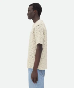 Bottega Veneta Cotton Crochet T-Shirt Bone/cloud Best