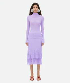 Bottega Veneta Cotton Flowers High Neck Jumper Amethyst Online