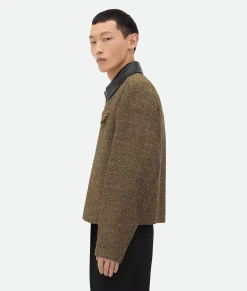 Bottega Veneta Cotton Frise Blouson Flax/beige/black New