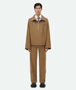 Bottega Veneta Cotton Gabardine Blouson Dark sand Outlet