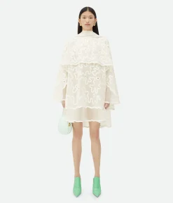 Bottega Veneta Cotton Mini Dress Chalk Discount