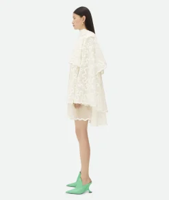 Bottega Veneta Cotton Mini Dress Chalk Discount