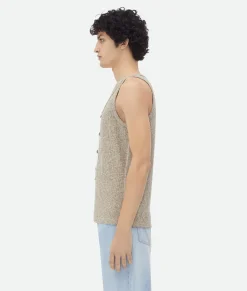 Bottega Veneta Cotton Mouline Jersey Tank Top Beige/white Best