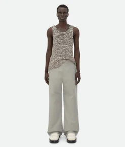 Bottega Veneta Cotton Net Sailor Tank Top Abyss/cane sugar