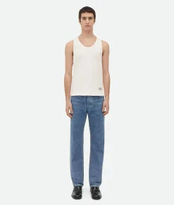 Bottega Veneta Cotton Rib Jersey Tank Top Chalk Clearance