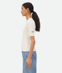 Bottega Veneta Cotton Rib Jersey Top Chalk Best