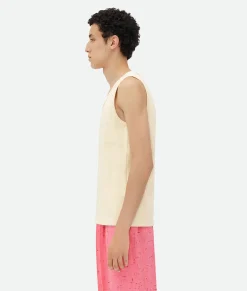 Bottega Veneta Cotton Rib Tank Top With Label Soap Sale