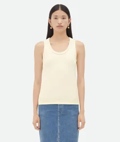 Bottega Veneta Cotton Rib Tank Top With Label Soap Sale