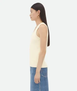 Bottega Veneta Cotton Rib Tank Top With Label Soap Sale