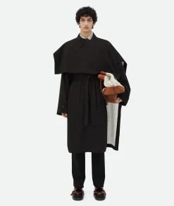 Bottega Veneta Cotton Silk Cape With Check Lining Off black Sale