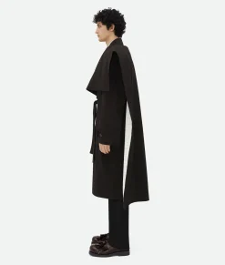 Bottega Veneta Cotton Silk Cape With Check Lining Off black Sale