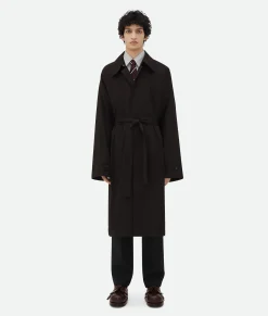 Bottega Veneta Cotton Silk Parka With Check Lining Off black New