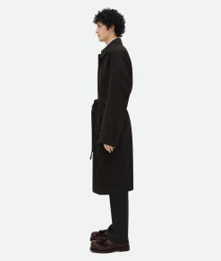 Bottega Veneta Cotton Silk Parka With Check Lining Off black New