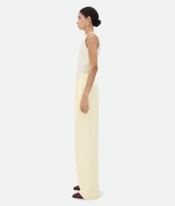Bottega Veneta Cotton Silk Trousers Parchment