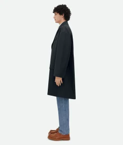Bottega Veneta Cotton Twill Coat Dark night Best