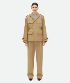 Bottega Veneta Cotton Twill Jacket Desert taupe