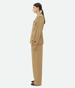 Bottega Veneta Cotton Twill Jacket Desert taupe