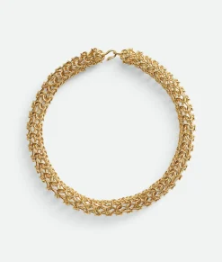 Bottega Veneta Crochet Necklace Yellow gold Hot