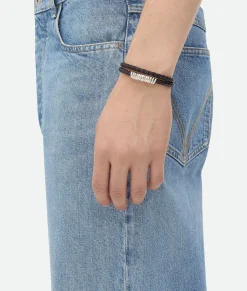 Bottega Veneta Curl Leather Bracelet Fondant