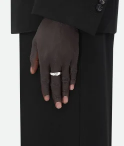 Bottega Veneta Detail Chain Ring Silver Outlet
