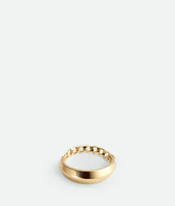 Bottega Veneta Detail Chain Ring Yellow gold Best