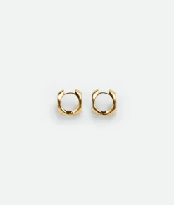 Bottega Veneta Detail Hoop Earrings Yellow gold Discount