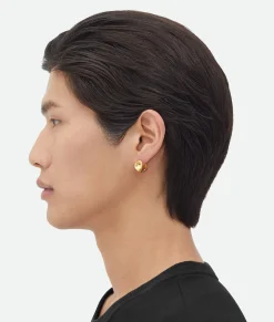 Bottega Veneta Detail Hoop Earrings Yellow gold Discount