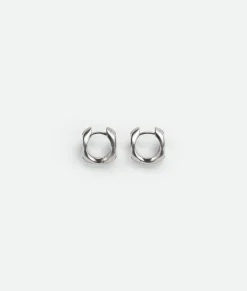 Bottega Veneta Detail Hoop Earrings Silver Clearance