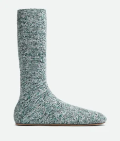 Bottega Veneta Domenica Boot White/black/emerald green Discount