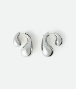Bottega Veneta Drop Earrings Silver New