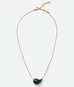 Bottega Veneta Drop Necklace Dark green Clearance
