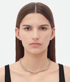 Bottega Veneta Drop Necklace Silver Clearance
