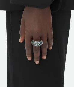Bottega Veneta Drop Ring Black/white/rain tree Outlet