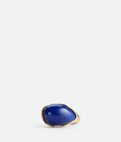 Bottega Veneta Drop Ring With Stone Lapis Discount