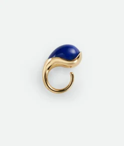 Bottega Veneta Drop Ring With Stone Lapis Discount