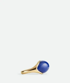 Bottega Veneta Drop Ring With Stone Lapis Discount