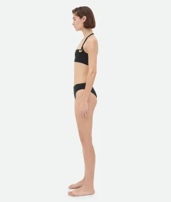 Bottega Veneta Drop Stretch Nylon Bikini Black Hot