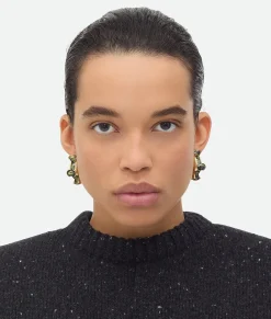 Bottega Veneta Ellipse Ceramic Earrings Yellow/black/white Hot
