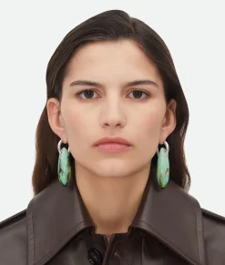 Bottega Veneta Ellipse Large Ceramic Earrings Multicolor